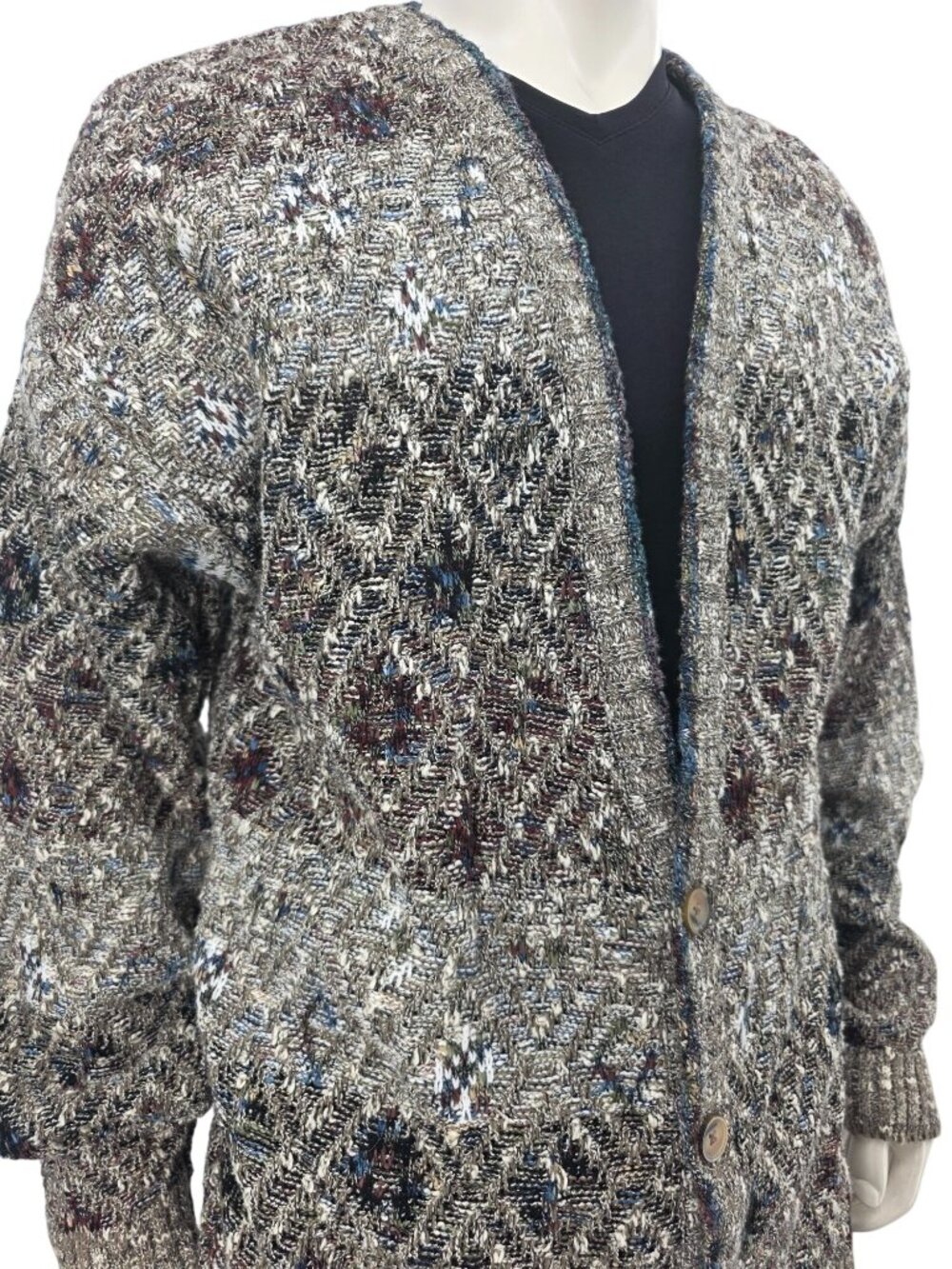 Vintage Method Mens Knit Cardigan Sweater, Size Large